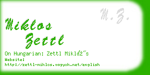 miklos zettl business card